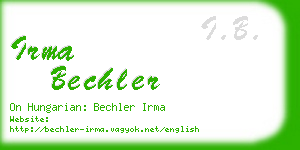 irma bechler business card